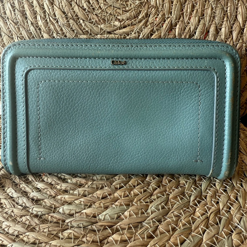 Chloe Teal Leather Wallet